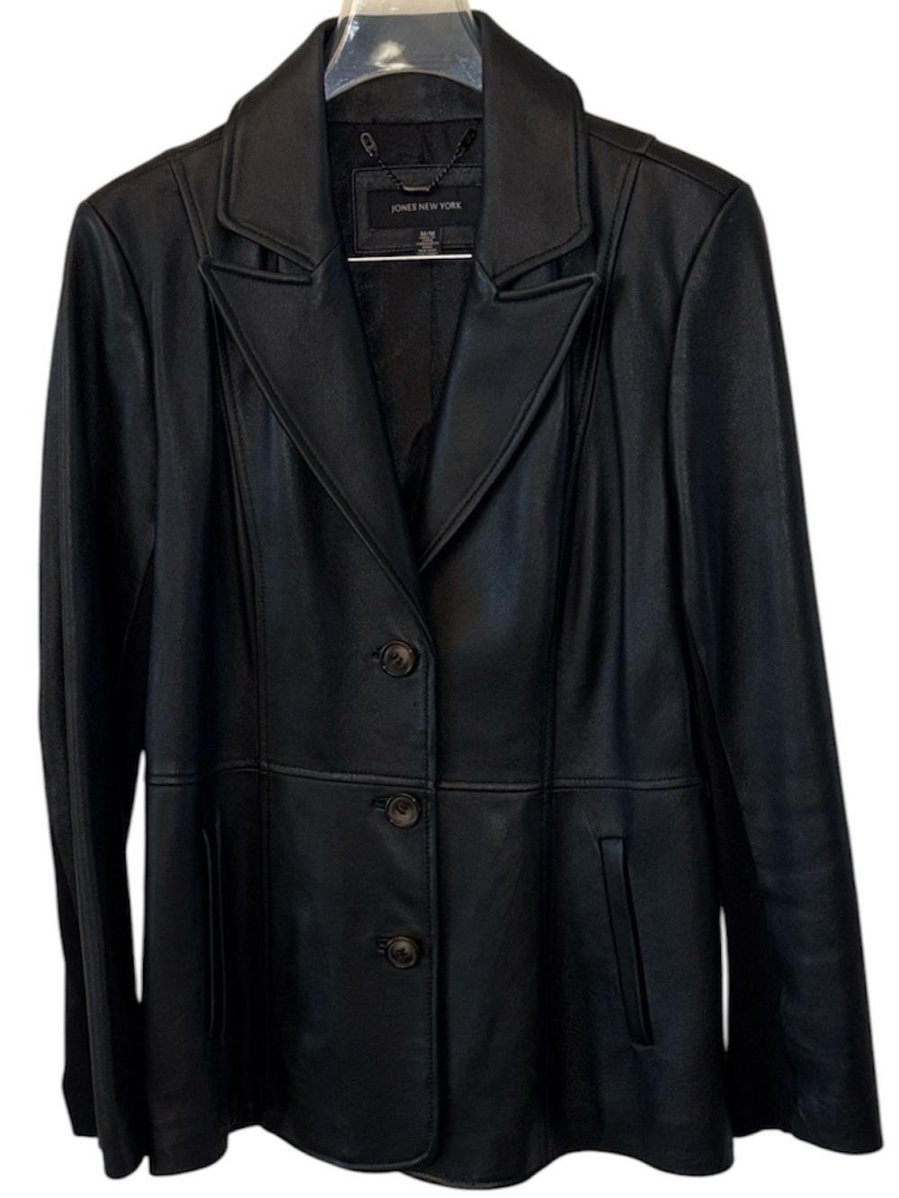 Y2K Jones New York Black Leather Blazer Jacket